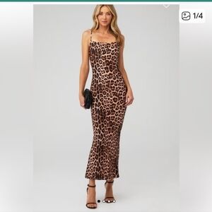 Good American Leopard Print Maxi Dress NWOT